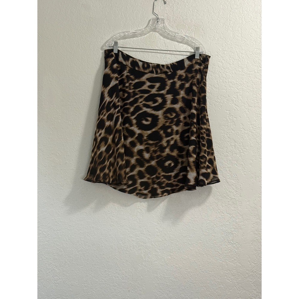 Calvin Klein Leopard Cheetah Animal Print Skirt 16 16W Lined